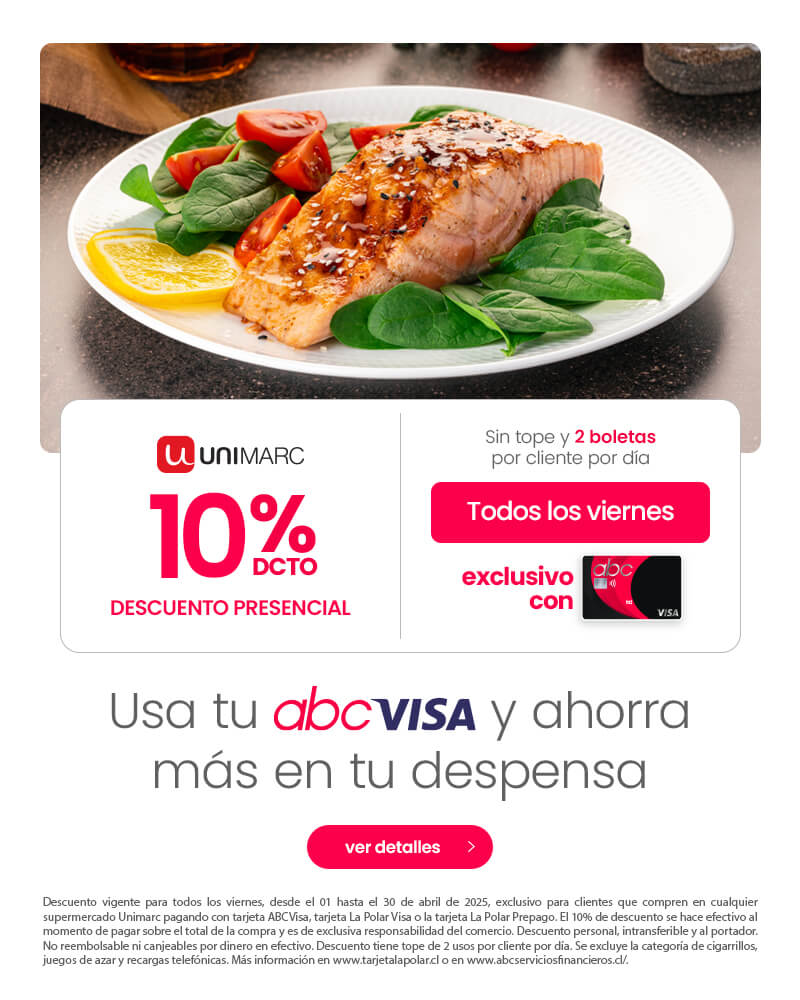¡Descuento en Unimarc usando tu tarjeta abcvisa!