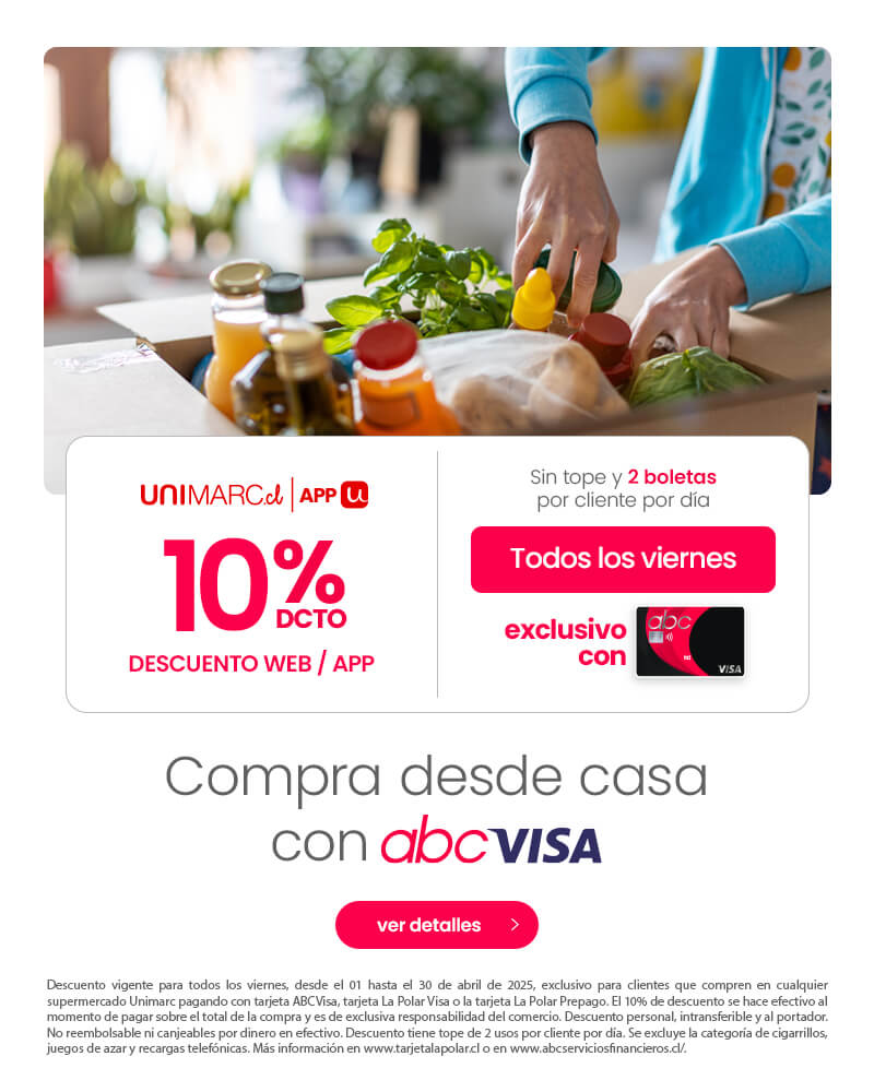 ¡Descuento en Unimarc.cl usando tu tarjeta abcvisa!