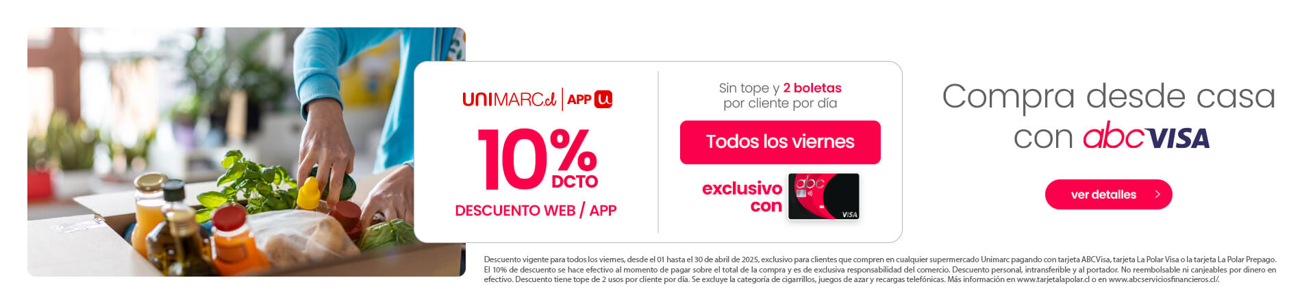 ¡Descuento en Unimarc.cl usando tu tarjeta abcvisa!