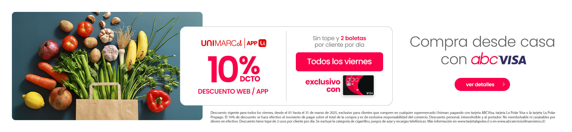 ¡Descuento en Unimarc.cl usando tu tarjeta abcvisa!