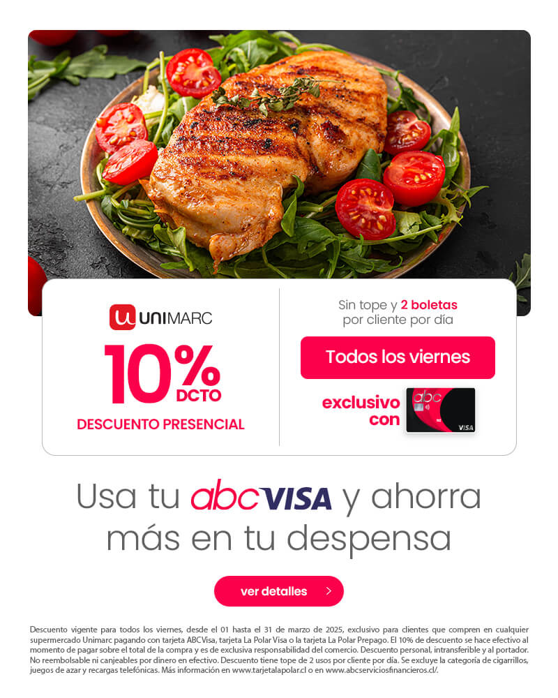 ¡Descuento en Unimarc usando tu tarjeta abcvisa!