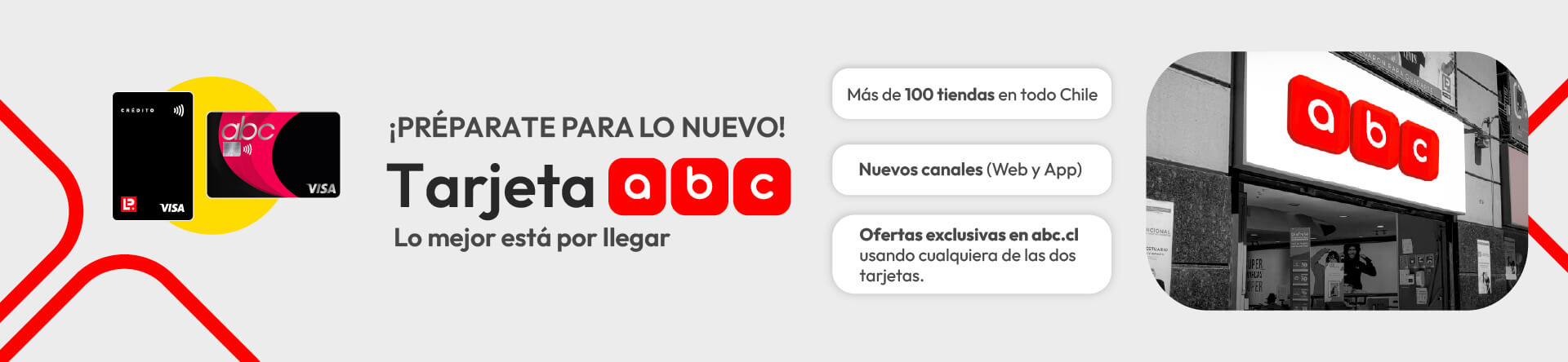 Prepárate para lo nuevo, Tarjeta abc está por llegar
