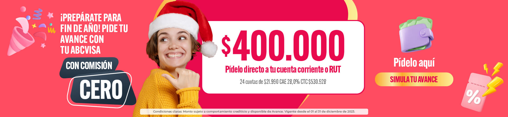 Pide tu avance con abcvisa con comisión cero
