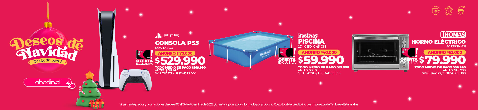 Deseos de Navidad, disfruta de las ofertas que tiene abcdin para esta navidad - abcdin.cl