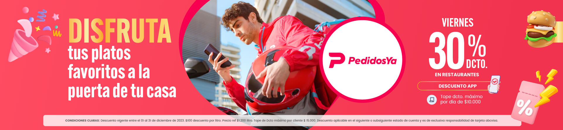 ¡Descuento en pedidosya usando tu tarjeta abcvisa