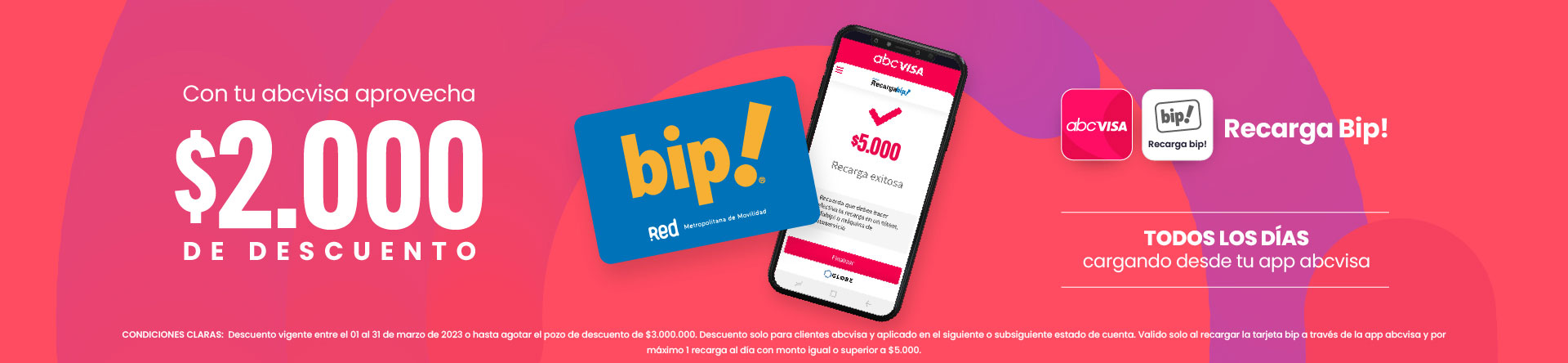 ¡Ahora puedes cargar la bip con tu abcvisa!