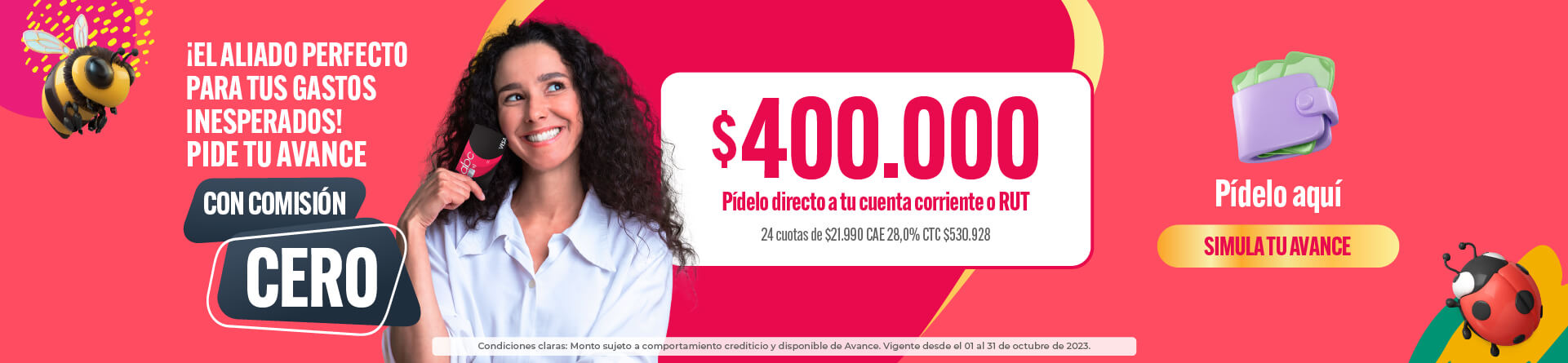 Pide tu avance de $400.000 con tu abcvisa