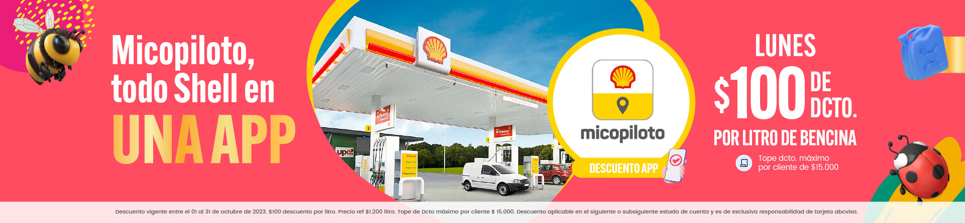 ¡Descuento en micopiloto shell usando tu tarjeta abcvisa