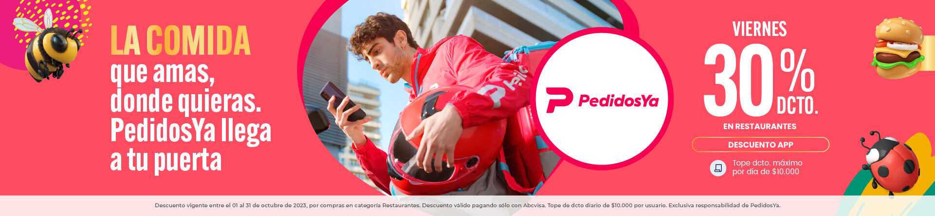 ¡Descuento en pedidosya usando tu tarjeta abcvisa