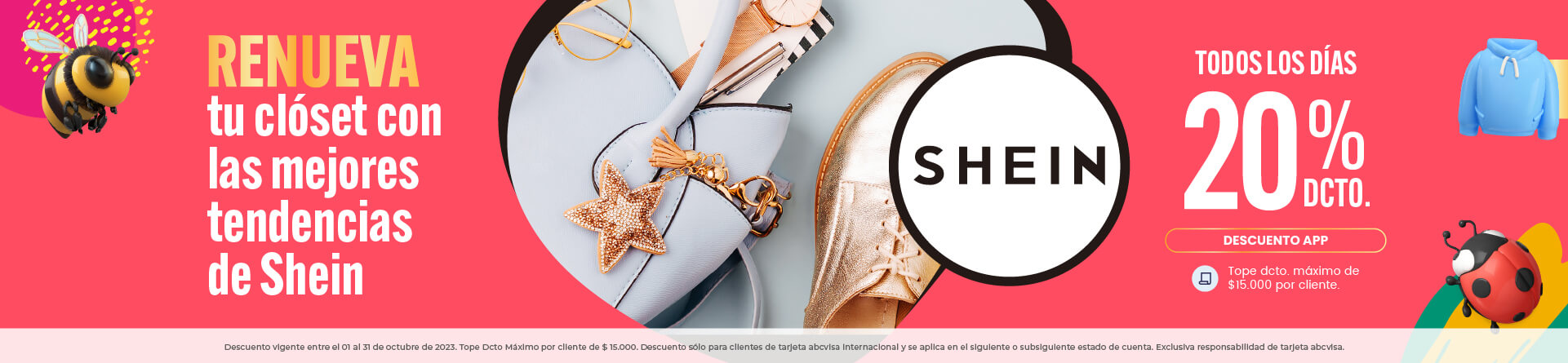 ¡Descuento en shein usando tu tarjeta abcvisa